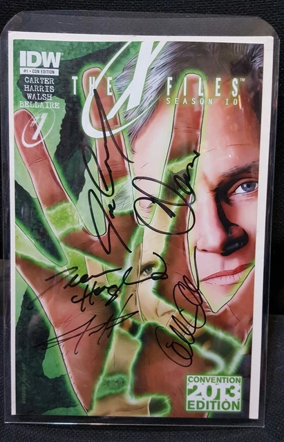 X-Files Season 10 #1 SDCC Signed x 5 Gillian Anderson Chris Carter Dean Haglund