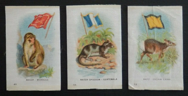 NATURAL HISTORY known as ANIMAL WITH FLAG Silks issued by ITC in 1915