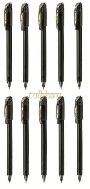 Pentel EnerGel BL 417 Roller Gel Pen - Encre noire Pointe 0,7 mm - Lot de 10