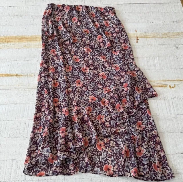 Free People Intimately Size Small Floral Romance Me Ruffle Slip Skirt