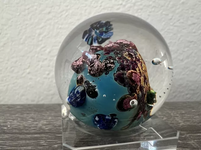 Josh Simpson Planet Art Glass Marble 1 1/4"