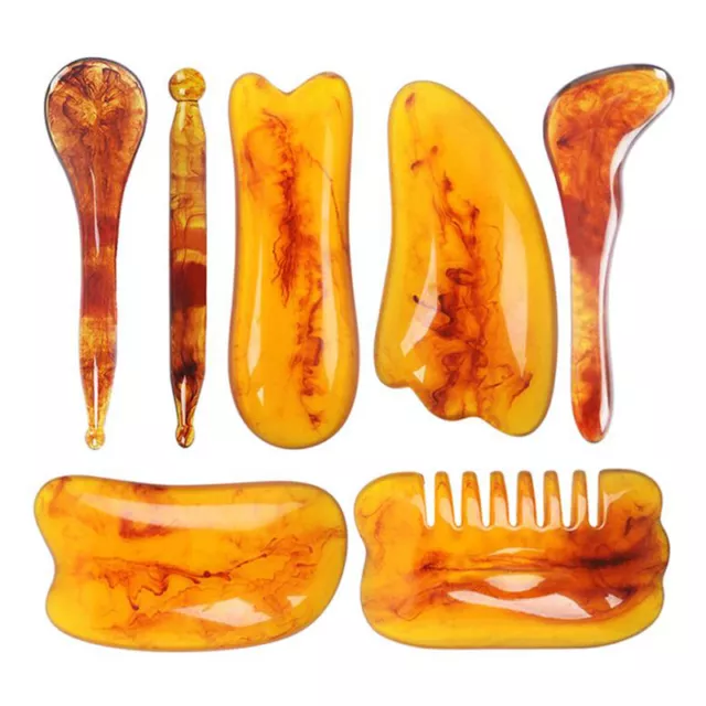 Gua Sha Stracing Massage Tools Kit Resin Amber Guasha Scraper Board Health Care