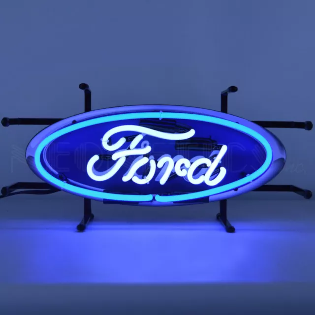 Ford Oval Junior Neon Sign Car Gameroom Light Mancave Hot Rod Garage Wall Art