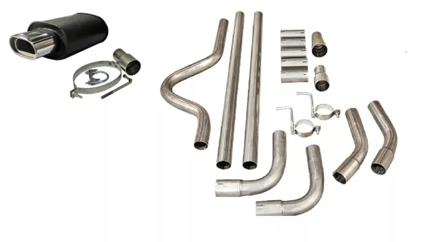 Vauxhall Full Cat Back System Sports Universal Exhaust Back Box 002+ 2" Pipe Kit