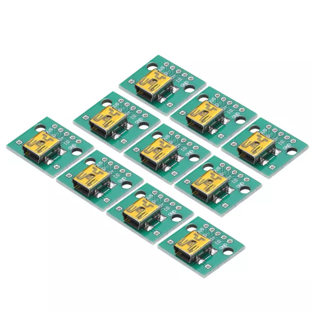 10 Pcs MINI USB to DIP Female 5pin 2.54mm Pitch Soldered PCB Adapter Board