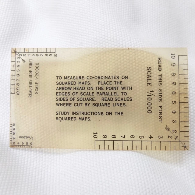 WW1 TRENCH MAP Grid Scale Ruler Squared Maps 1/10000 British Army ...