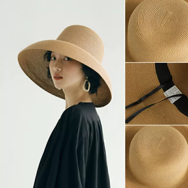 Women's straw hat sun hat summer hat foldable hat large beach hat floppy hat NEW