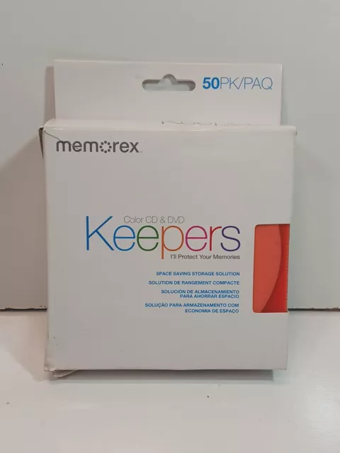 Memorex Color  CD/DVD Plastic Sleeves Keepers  50 Pack.