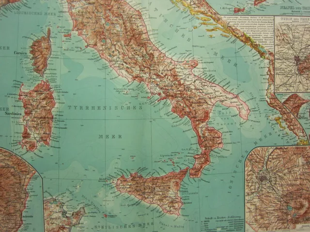 1907 en Date Du Carte ~ Italie Montagne Etna Rome Environs Naples Sardinia