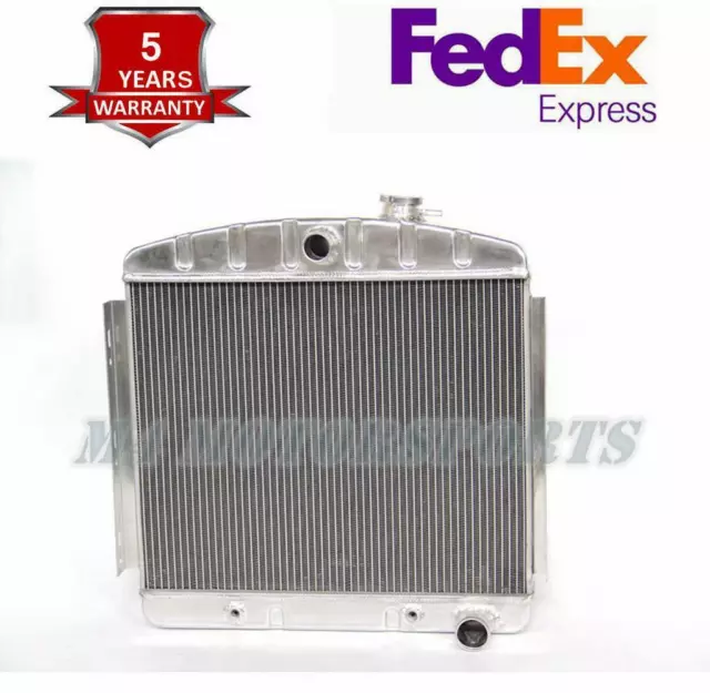 New 3 Row Aluminum Radiator 1955 1956 Chevy Bel Air Fits 6Cyl Core Support