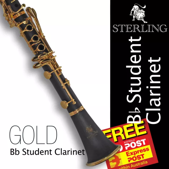 Bb CLARINET • STERLING Quality • Gold Keys • Brand New • FREE EXPRESS!