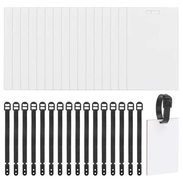 16 Sets Sublimation Luggage Tag Blanks Rectangle Shape 96mm x 60mm