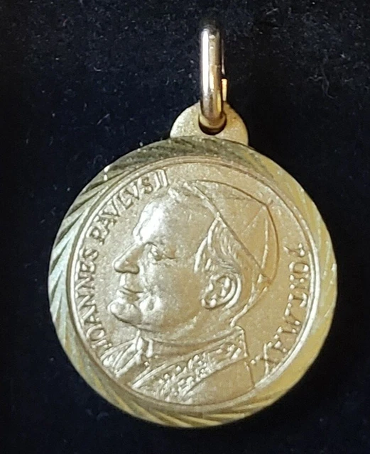 VINTAGE CATHOLIC POPE John Paul II Johannes Gold Tone Coin Pendant 1983 ...