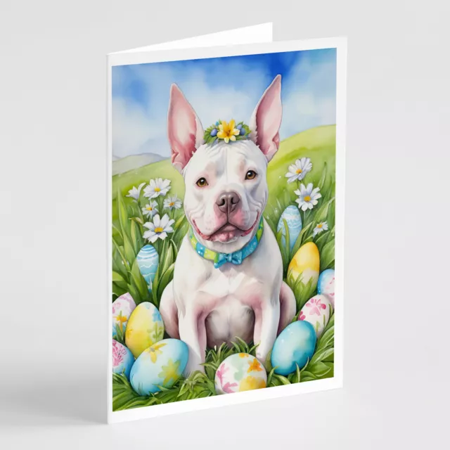 Pit Bull Terrier Easter Egg Hunt Greeting Cards Envelopes Pk of 8 DAC5133GCA7P