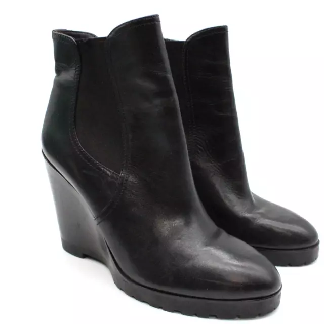 MICHAEL Michael Kors Wedge Ankle Boots Womens Black Leather Wedge Bootie 10M