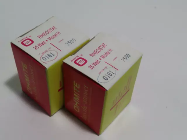 Lot Of 2X New In Box Ohmite Rheostat Model H 25 Watt 3500 Ohm
