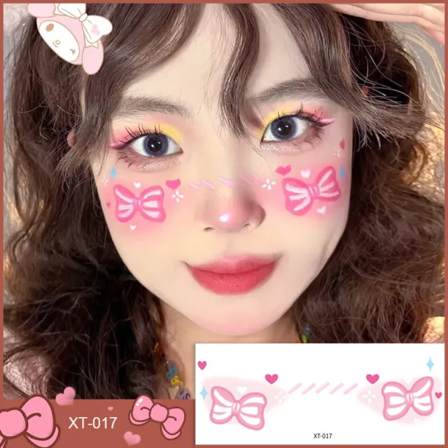 Valentine Day Face Tattoo Temporary Sticker Waterproof Eye Makeup Candied Tatto