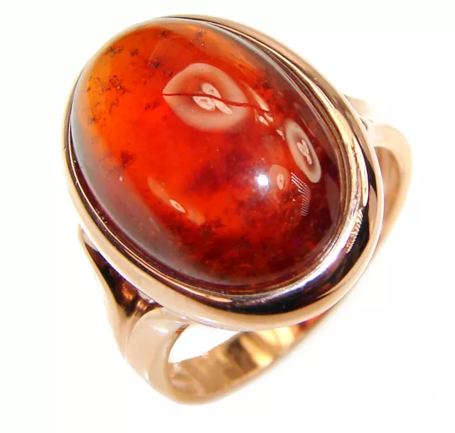 Genuine Garnet  18K Rose Gold over .925 Sterling Silver handmade Cocktail Ring s