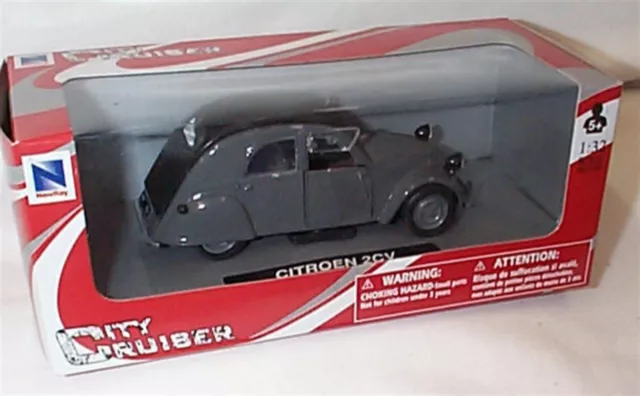 Citroen 2CV in grau 1:32 Maßstab Druckguss Newray Neu im Karton