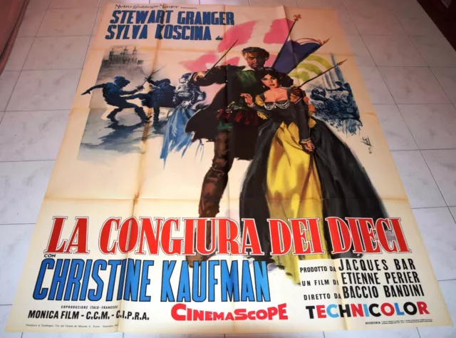 Manifesto 4F La Congiura Dei Dieci Stewart Granger Sylvia Koscina C. Kaufman