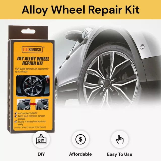 Silver Alloy Wheel Rim Scuffs Scrape Car Kerb Damage Scratch Repair Kit Fix Tool