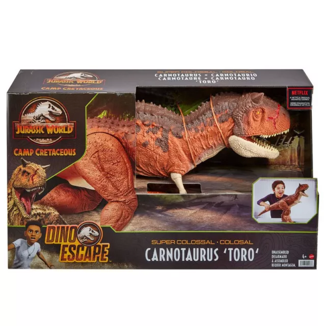 Jurassic World La Colo du Crétacé figurine Super Colossal Carnotaurus Toro 99 cm