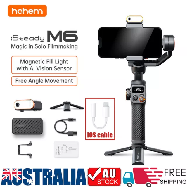 Hohem ISteady M6 Kit Gimbal Stabilizer AI Magnetic Fill Light For IOS Phone