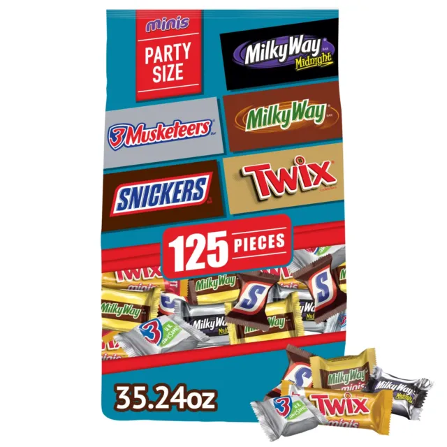 Snickers, Twix, Milky Way & 3 Musketeers Halloween Chocolate Candy - 125 Ct