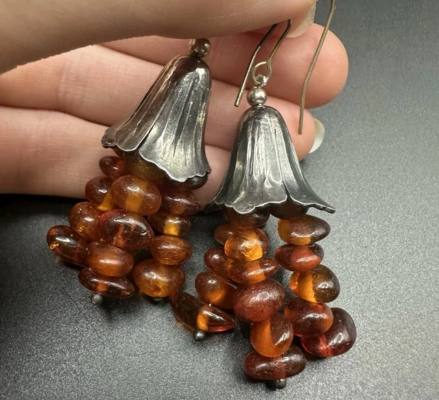 Pendientes ámbar "Camille" - Plata 925 - Reino Minerales