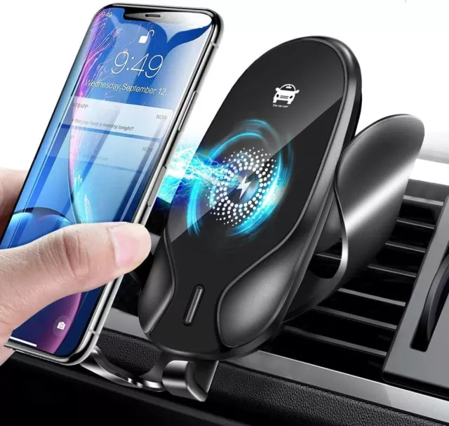 15W Qi Wireless Car Charger Fast Charging Mount Phone Holder Automatic Clamping