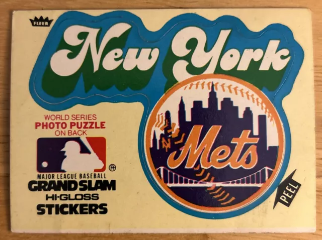 1978 Fleer Grand Slam Hi-Gloss Stickers New York Mets Team Baseball Sticker