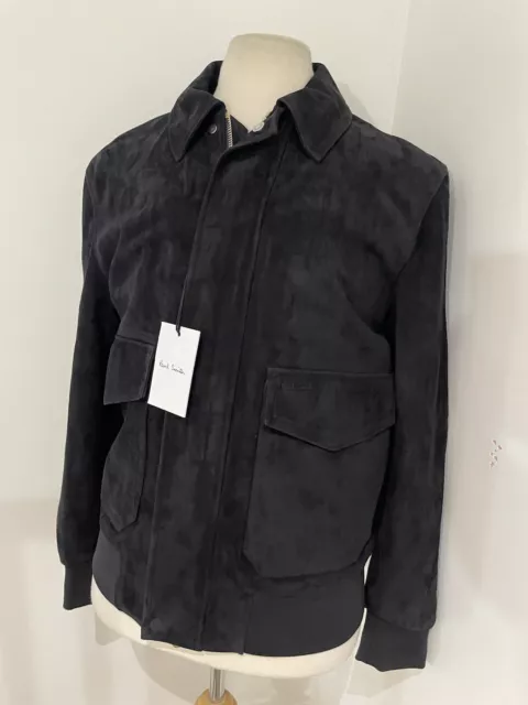 Paul Smith Leather JACKET  100% Suede Small Navy BNWT RRP £1800