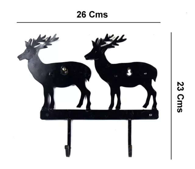 Renna Figura Ferro Chiave Gancio Indiano Casa Decorazione Panno 2 i75-174