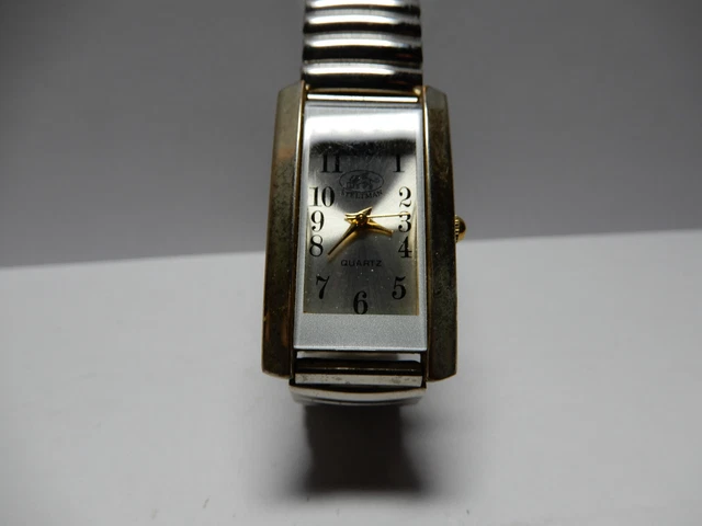 Montre Femme Vintage Acier Et Bakélite 32 Mm - Cadran Marron Chiffres Romains, Quartz, Occasion