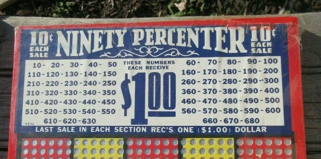 Vintage 1950s Ninety Percenter Punch Board Trade Game Gambling Trade Stimulator