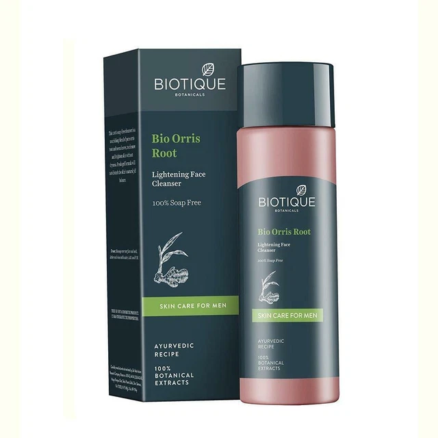 Biotique Orris Cara y Cuerpo Limpiador para Hombre 120ML Ashwagandha Neem Bark