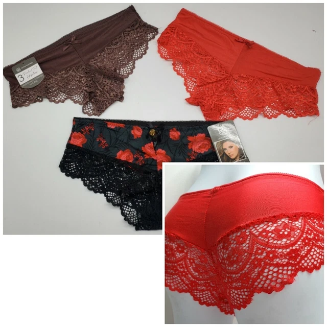 Culotte Dentelle Hipster Daisy Fuentes - Taille Medium Juniors, Marron, Neuf Avec étiquettes