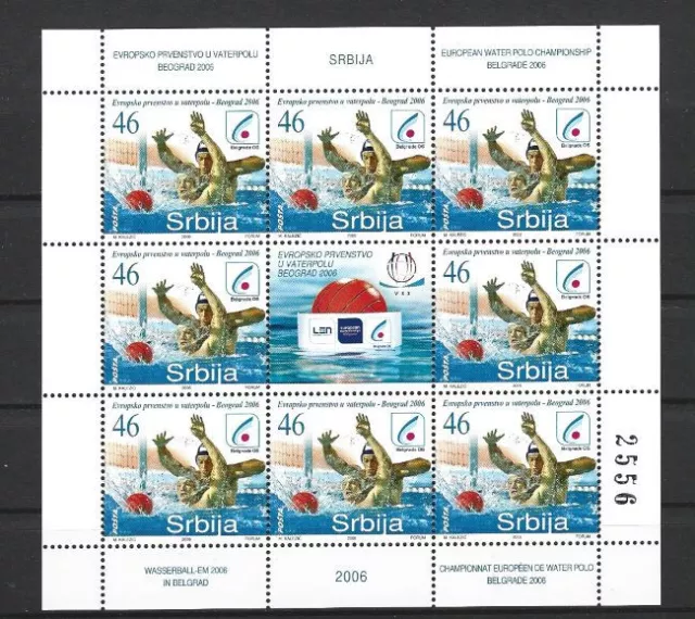 Serbien  148  Wasserball EM  Kleinbogen  **  (mnh)