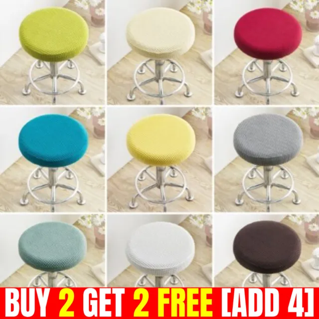 Round Chair Cover Bar Stool Cover Elastic Seat Covers Stretch Chair Slipcover UK