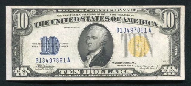 Fr. 2309 1934-A $10 Ten Dollars “North Africa” Silver Certificate About Unc