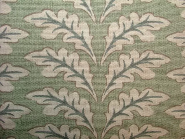 10 Metres Morris Leaf Sage Green Cotton Curtain Upholstery Roman Blind Fabric