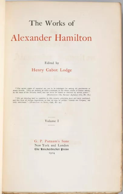 ALEXANDER HAMILTON | Henry / AMERICANA THE WORKS OF ALEXANDER Limited ...