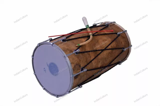 Mango Wood Punjabi Bhangra Dhol Teak Wood Finish Free With Bag Free Ship