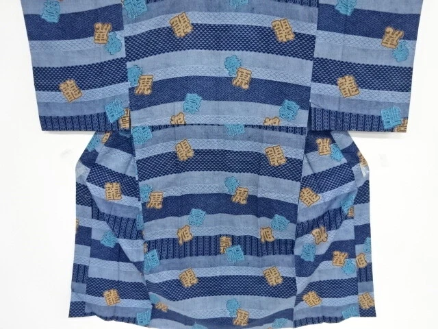 37019# Japanese Kimono / Hitoe Mens Juban / Characters