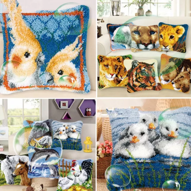 Animals Cushion Cover Making kits Latch Hook Rug For Adults Beginners Embroidery