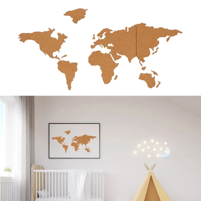 CLASSIC CORK WORLD Map World Wall Map Cork Bulletin Board Kitchen Decor