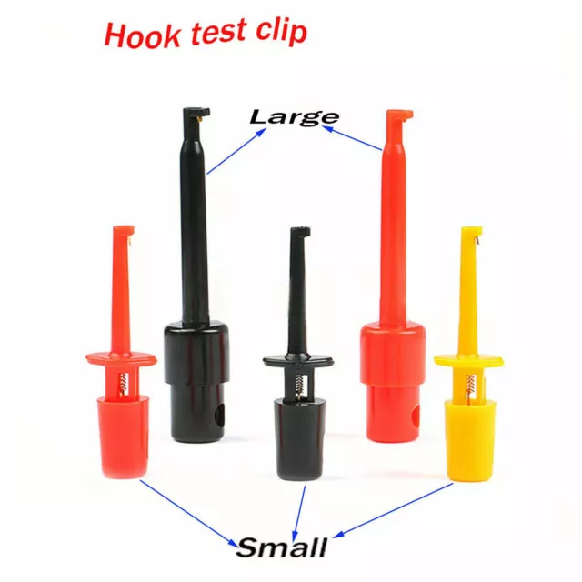 Yellow & Black & Red Tip Test Hook Clips for PCB IC Digital Multimeter Leads