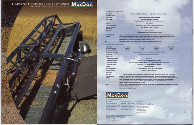 MacDon Harvest Headers Sales Brochure Winnipeg Canada Manufacturer icszc9