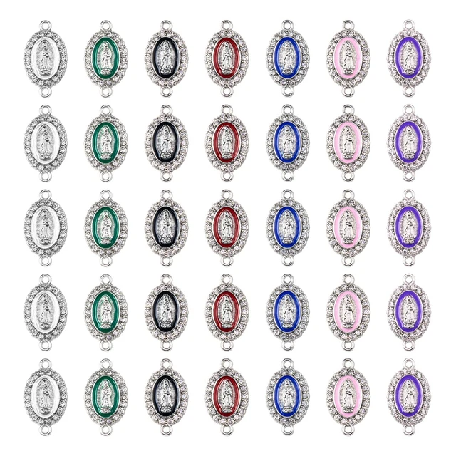 Virgin Mary Charms 35 PCS Virgencita Charms Virgen de Guadalupe Charms Enamel...