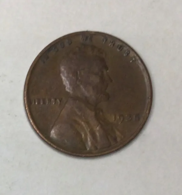 1935 Plain USA, American Copper 1 Cent coin. Pre WW II era. Good quality. L